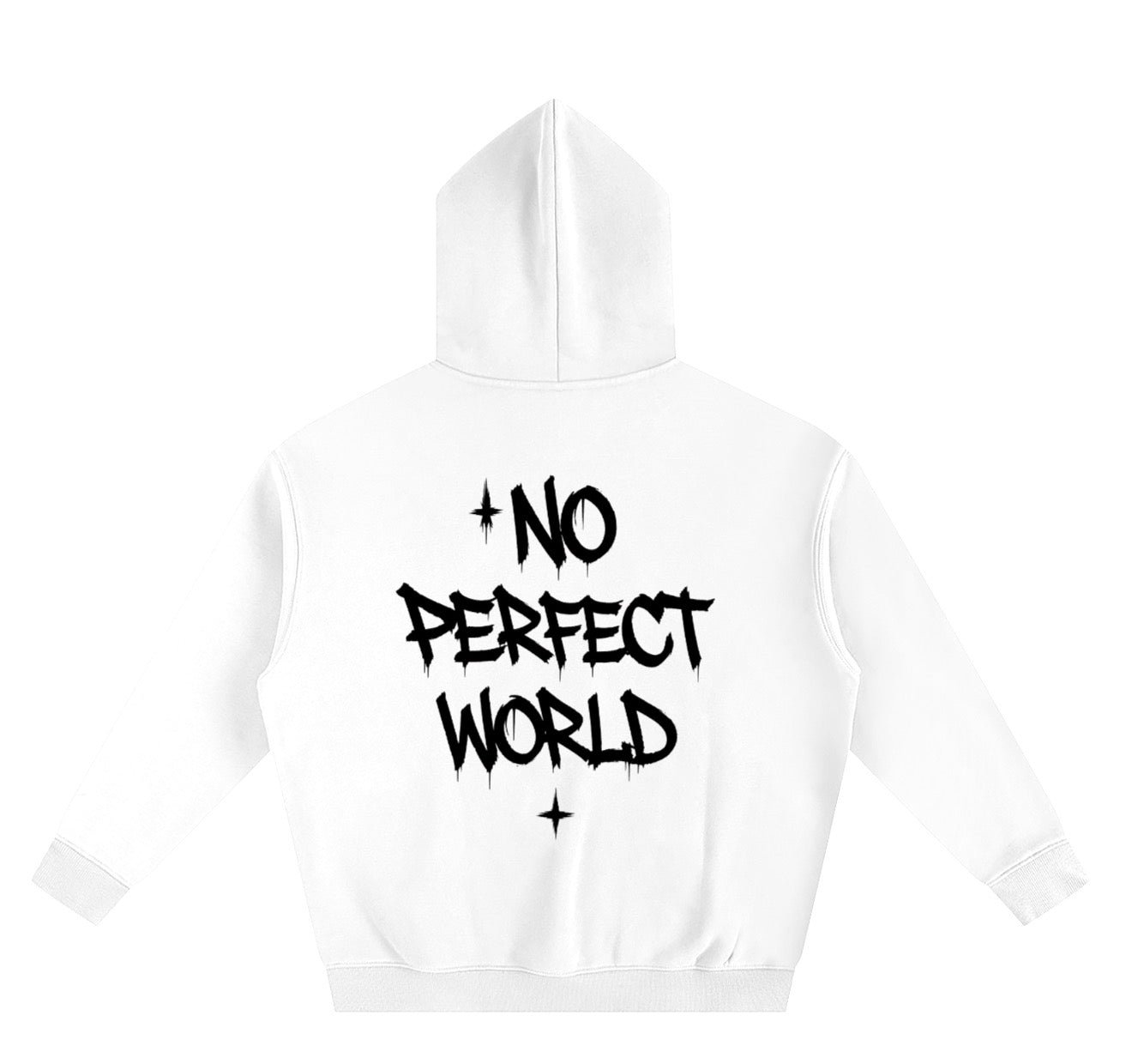 Utopia “NO PERFECT WORLD” hoodie in white