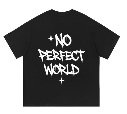 Utopia “NO PERFECT WORLD” shirt in black