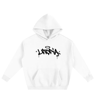 Utopia “NO PERFECT WORLD”  hoodie in white