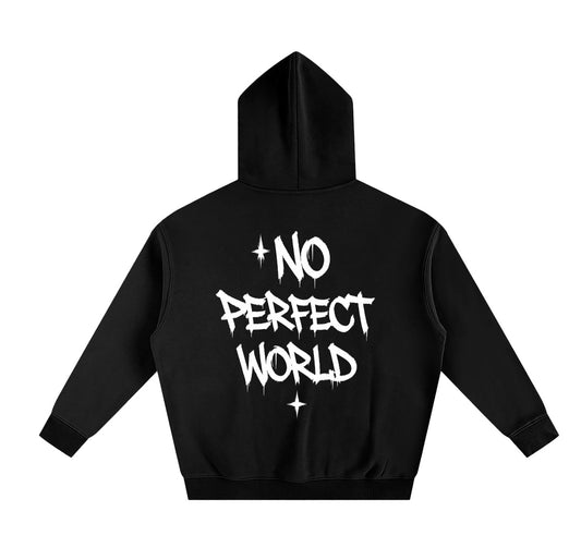 Utopia “NO PERFECT WORLD”  hoodie in black
