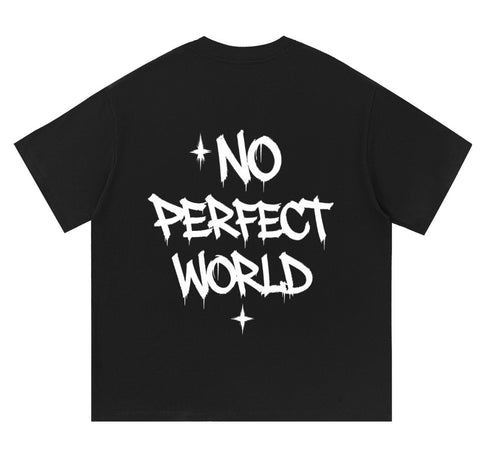 Utopia “NO PERFECT WORLD” shirt in black